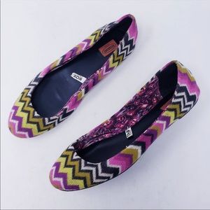 Missoni Womens Herringbone Chevron Ballet Flats Slip On Shoes Sz 8